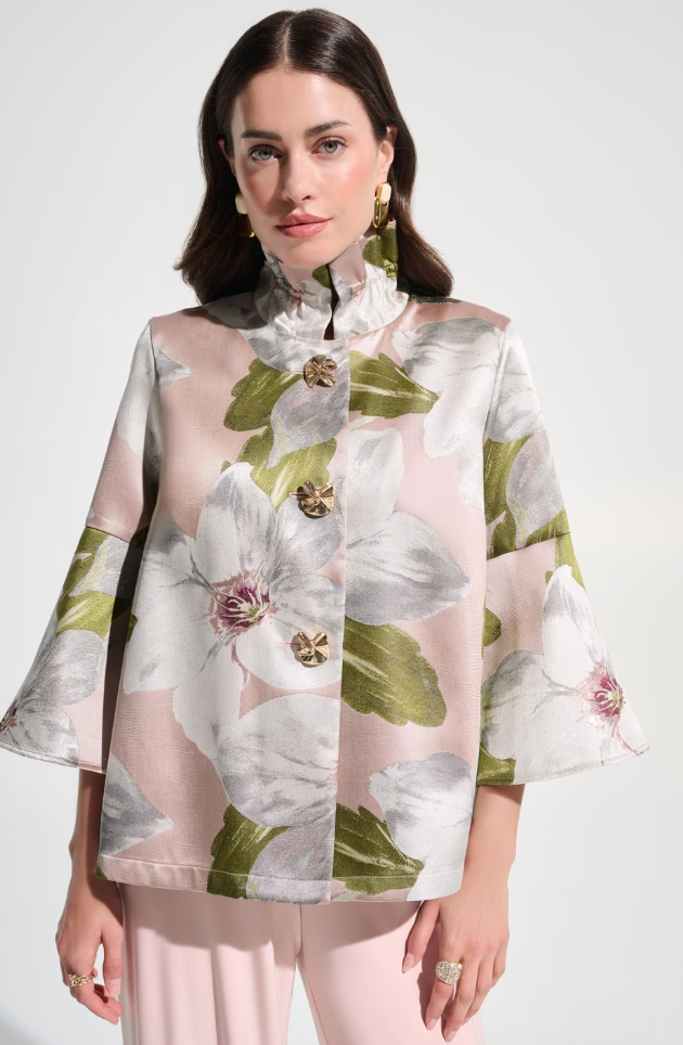Joseph Ribkoff Floral Blazer With Jewel Buttons Style 262702