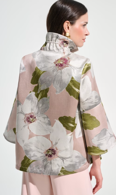 Joseph Ribkoff Floral Blazer With Jewel Buttons Style 262702