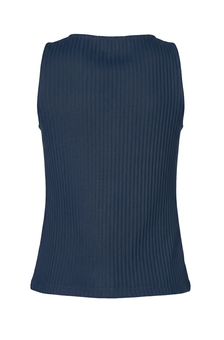 Liverpool Sleevless Boat Neck Rib Knit Top