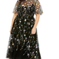 Mac Duggal Plus Size Sequin Floral Detail Midi Dress Sequin Floral Detail Midi
