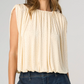 Liverpool Sleeveless Draped Knit Top W/ Shoulder Pads
