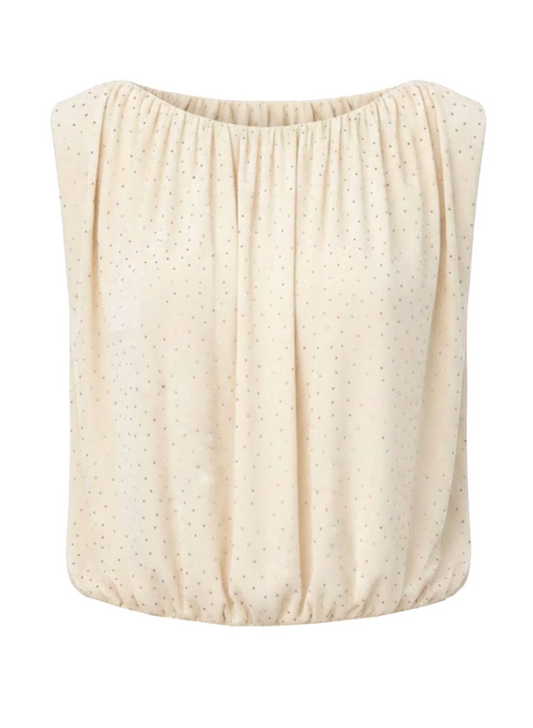 Liverpool Sleeveless Draped Knit Top W/ Shoulder Pads