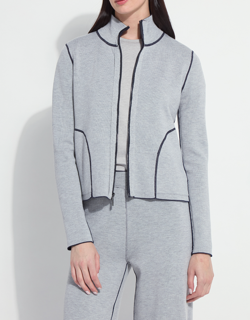 LYSSE REVERSIBLE Cashmere Zip Up Cardigan