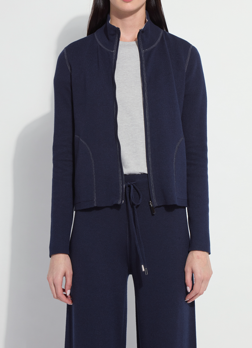 LYSSE REVERSIBLE Cashmere Zip Up Cardigan