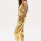 ANYA METALLIC LINEN PANTS - GOLD