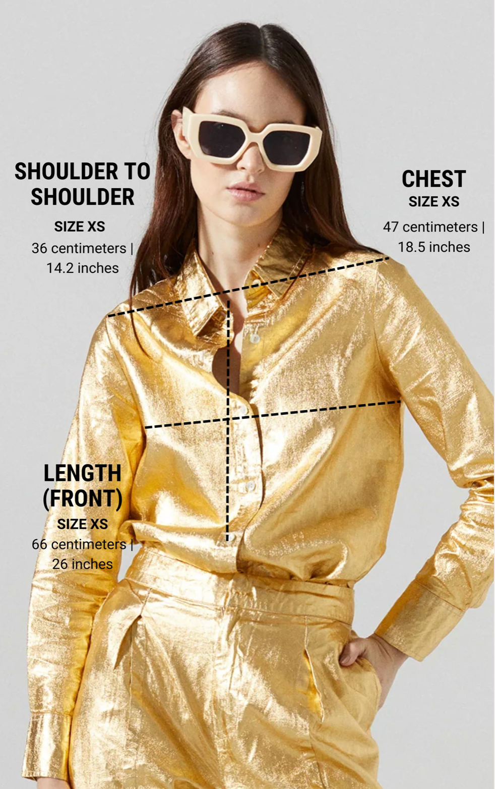 SAN MARINO METALLIC LINEN SHIRT - GOLD