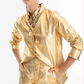 SAN MARINO METALLIC LINEN SHIRT - GOLD
