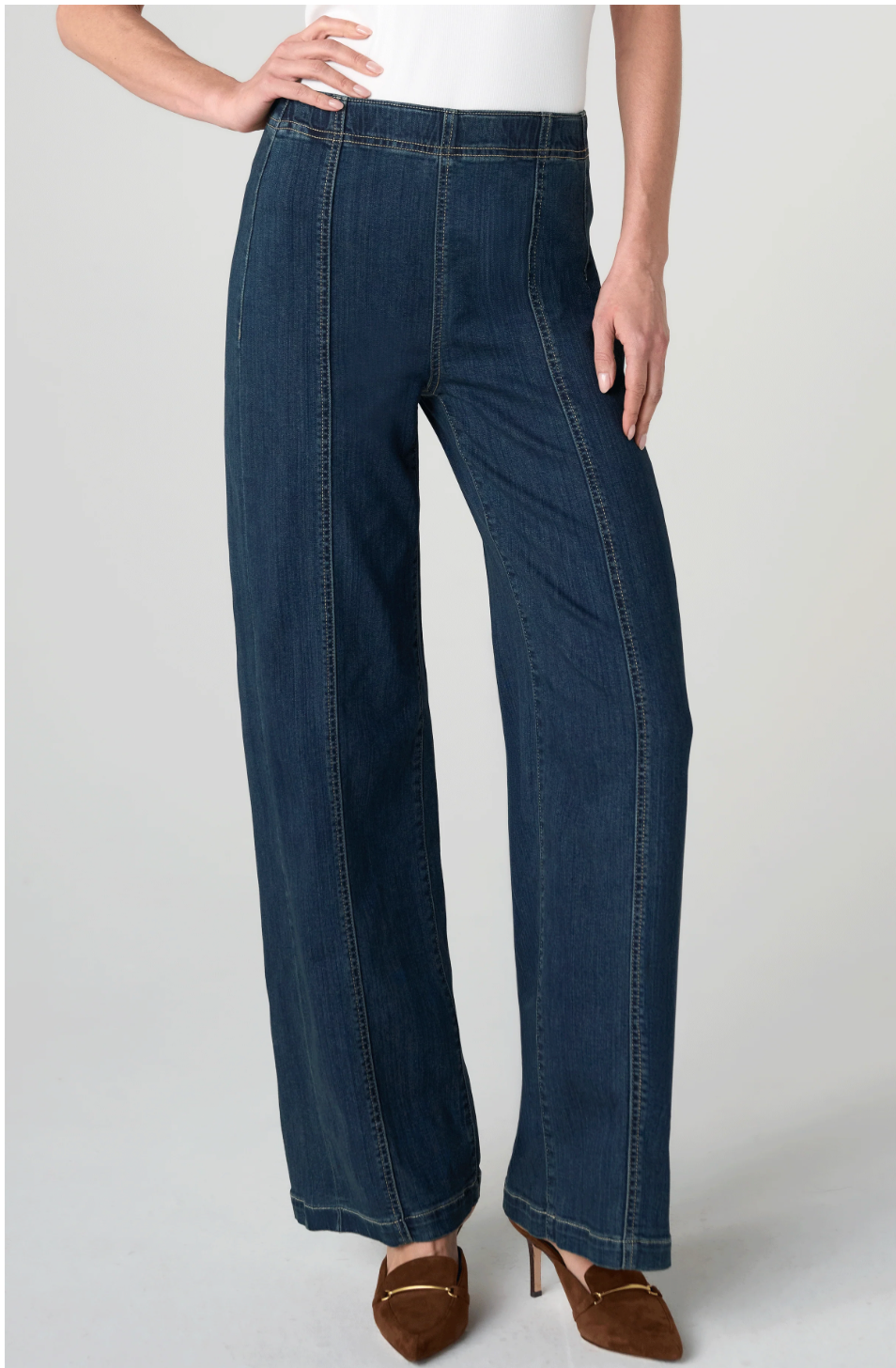 High Rise Pull-on Wide Leg W/ Seam Detail