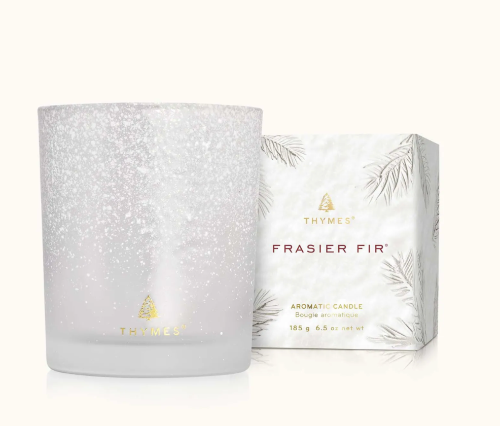 Thymes Frasier Fir Flocked 6.5 oz Poured Candle