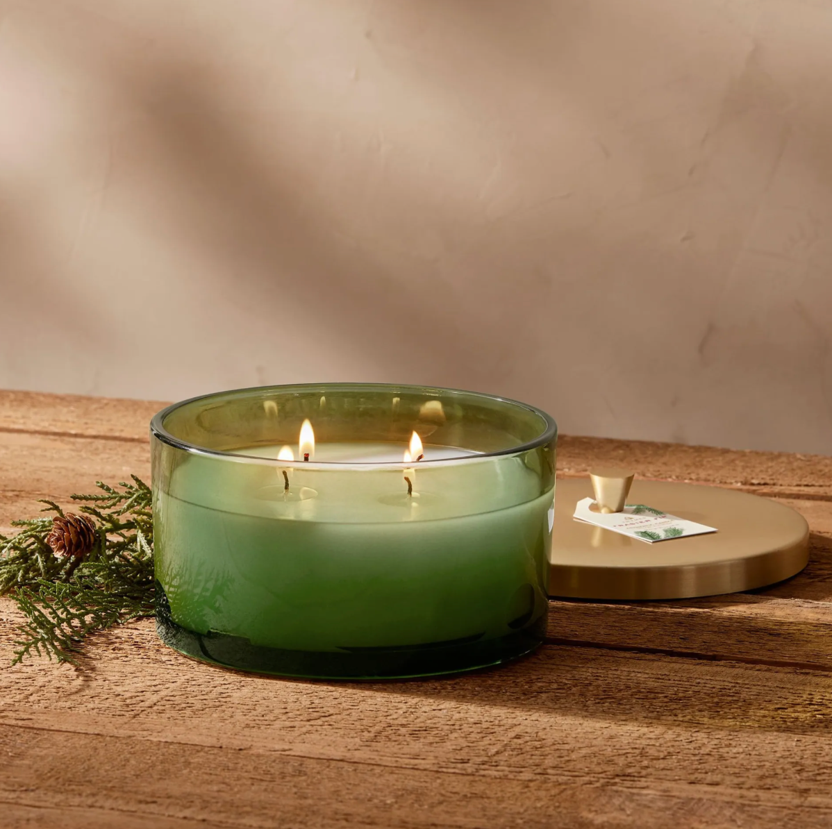 Thymes Frasier Fir Green 4-Wick Candle