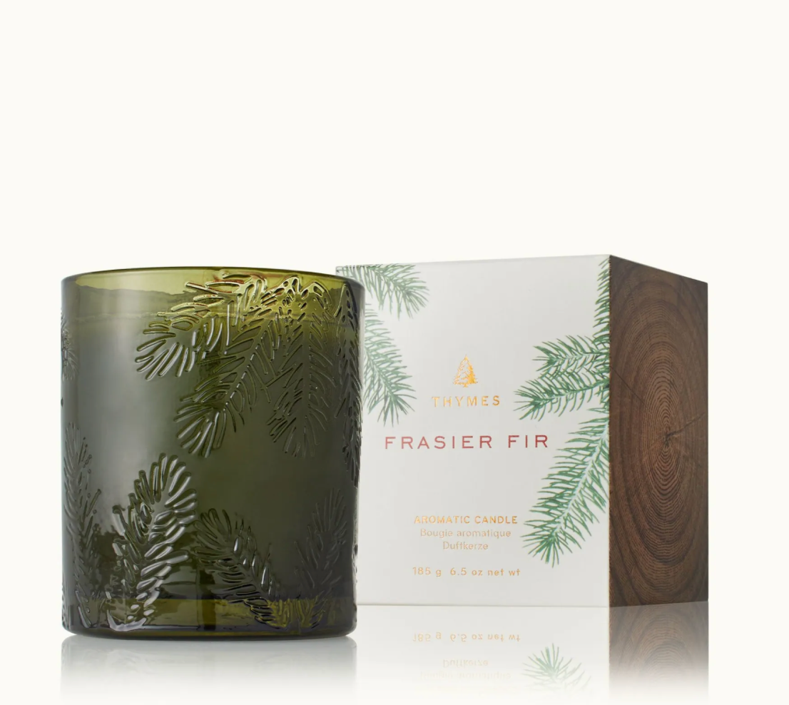 Thymes Frasier Fir Green Glass Candle