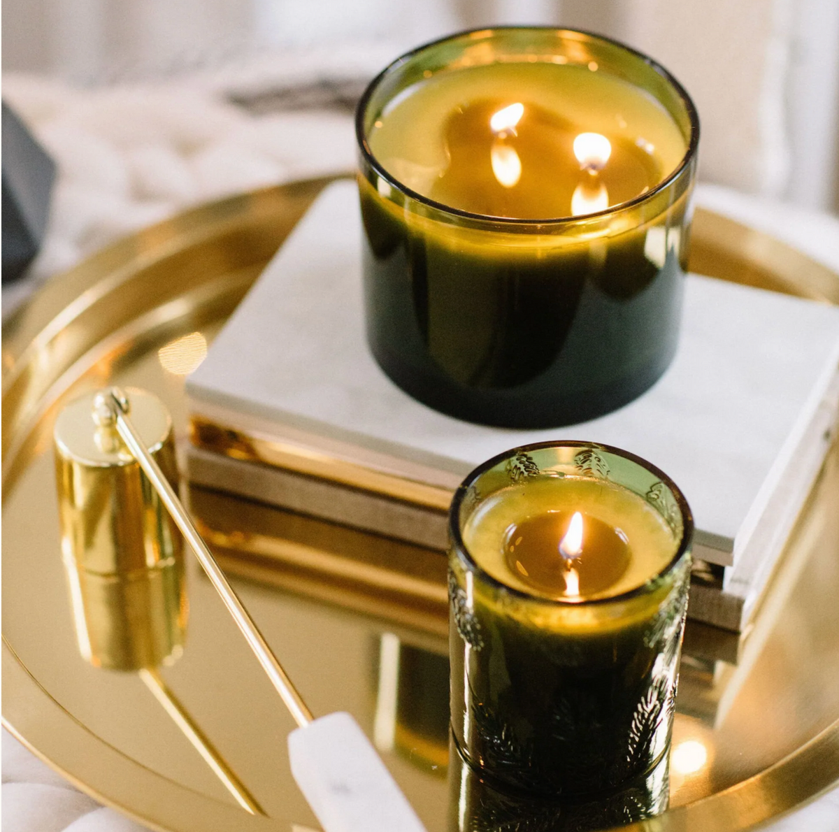 Thymes Frasier Fir Green Glass Candle