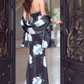 Jovani Beaded Neckline Floral Satin Mermaid