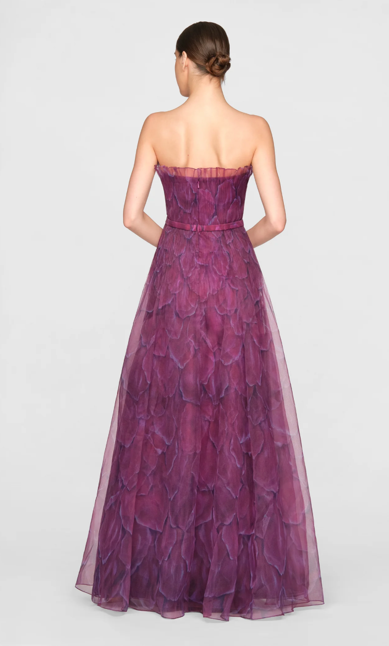 Theia Ivana Printed Organza Gown
