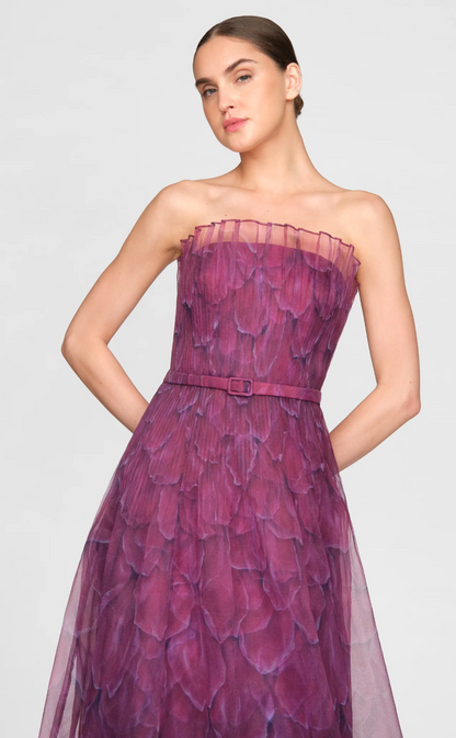 Theia Ivana Printed Organza Gown