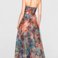 Theia Iona Rosette Draped Gown