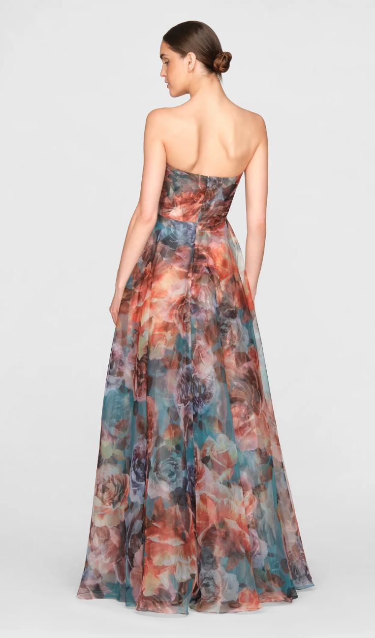 Theia Iona Rosette Draped Gown