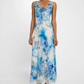 Johnny Was Makani Floral-Embroidered Mesh Midi Dress
