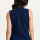 XCVI Tangue Indigo Twill Knotted High-Low Snap-Up Tank