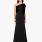 Betsy & Adam Women's Bow-Trimmed One-Shoulder Gown
