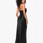 Betsy & Adam Debra Long Strapless Scuba Crepe and Satin Gown