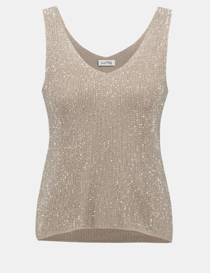 Joseph Ribkoff Sparkly V-Neck Tank