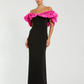 Mac Duggal Black Crepe & Faille Off The Shoulder Gown