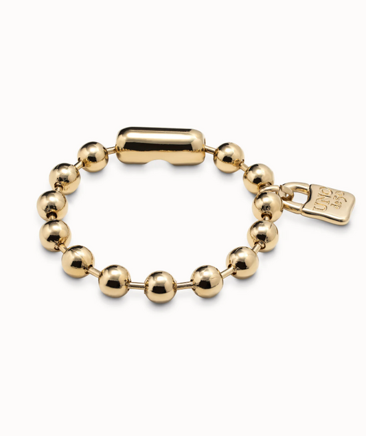 UNO de 50 Beaded bracelet with a padlock charm