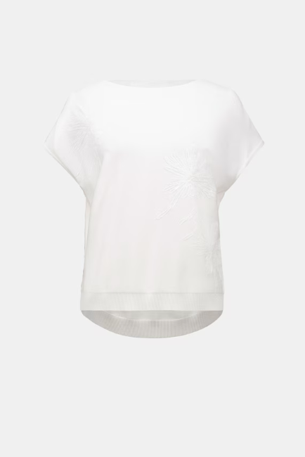 Joseph Embroidered Boat Neck Pullover Style