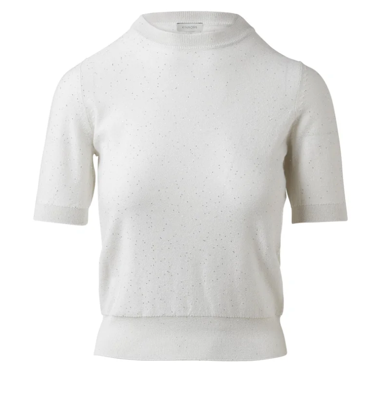 KINROSS Sequin Cap Sleeve Crew