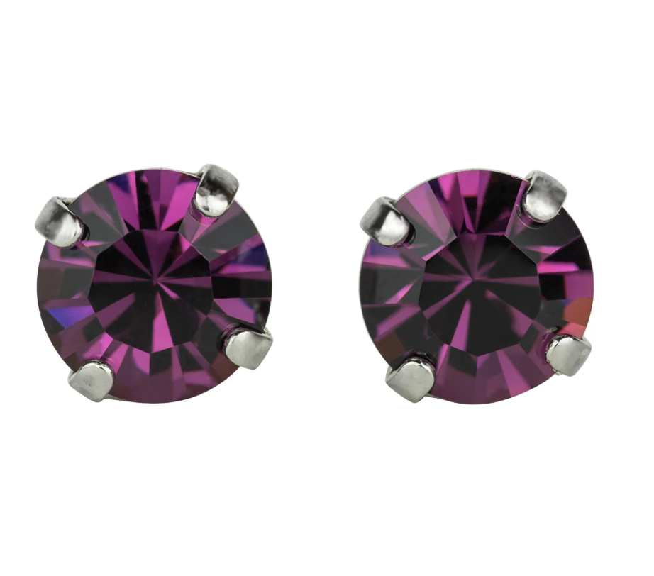 Mariana Post Earrings with Rhodium Plating