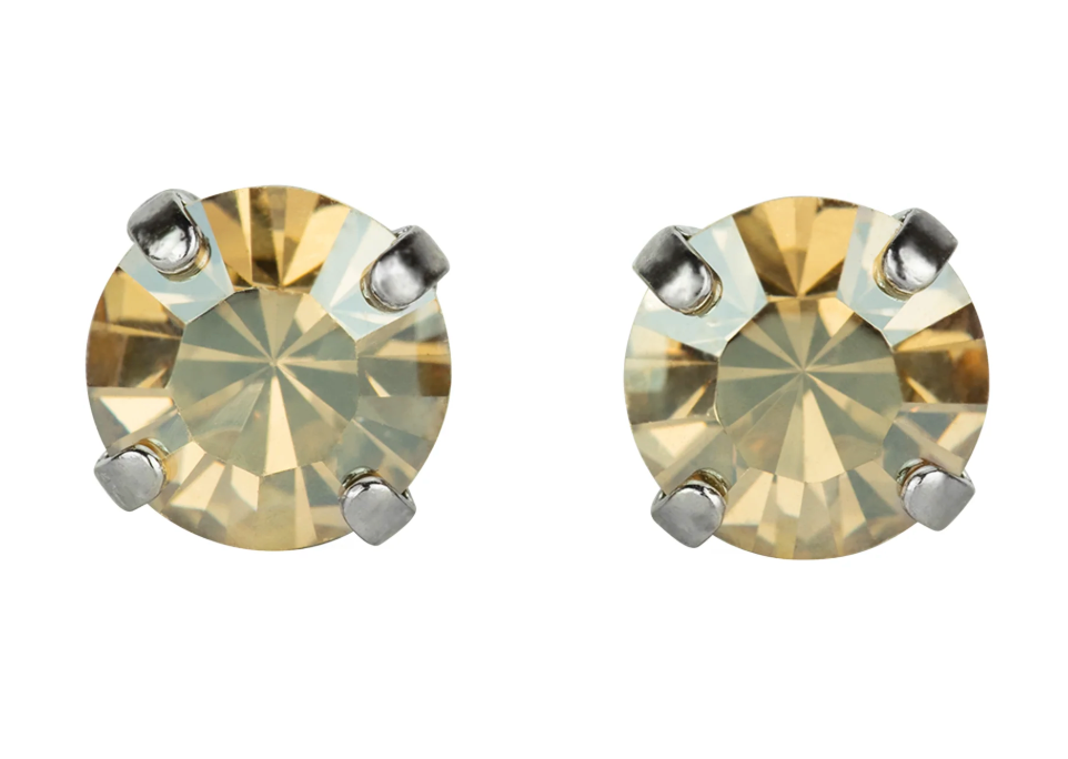 Mariana Post Earrings with Rhodium Plating