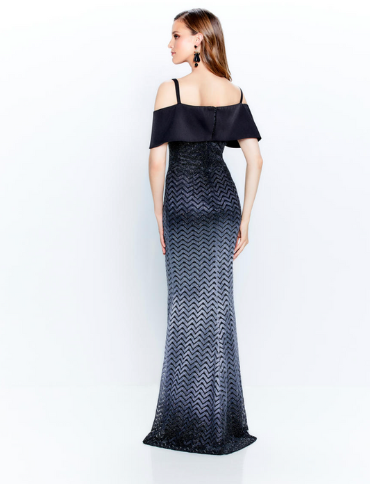 Montage by Mon Cheri  Metallic Ombre Lace Sheath Dress