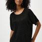 Joseph Ribkoff Metallic Knitted T-shirt with Rhinestones