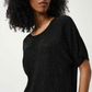 Joseph Ribkoff Metallic Knitted T-shirt with Rhinestones