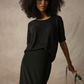 Joseph Ribkoff Metallic Knitted T-shirt with Rhinestones