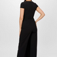 Frank Lyman Belted V-neck Jumpsuit