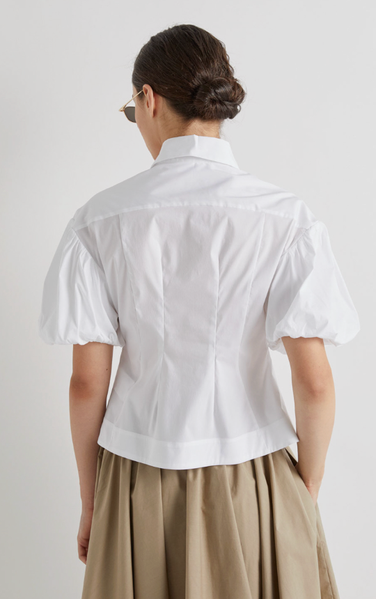 MEIMEIJ Button Down Bubble Sleeve Shirt