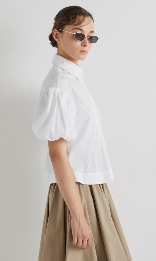 MEIMEIJ Button Down Bubble Sleeve Shirt