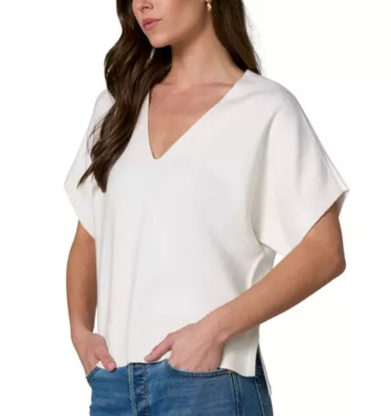 Liverpool Women's Liverpool Los Angeles Dolman Popover W/Step Hem V-Neck Pullover Sweater