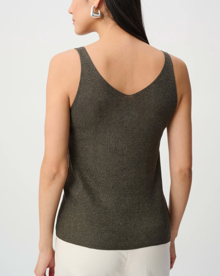 Joseph Ribkoff Metallic Knitted Camisole with Rhinestones