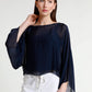 TINA Stephens Italy/Tees By Tina - Sofita 3/4 Sleeve Cropped Silk Kaftan (BQ200)