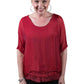 Adriana Silk Double Raw Edge Top (BQ209)