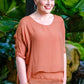 Adriana Silk Double Raw Edge Top (BQ209)