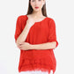Adriana Silk Double Raw Edge Top (BQ209)