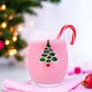 Christmas Tree Jeweled Stemless Wine Glass