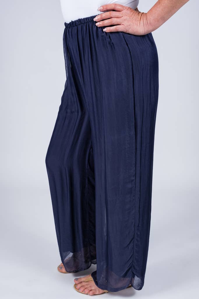 TINA Stephens Italy/Tees By Tina - Roxy Silk Straight Leg Pant (PL212)