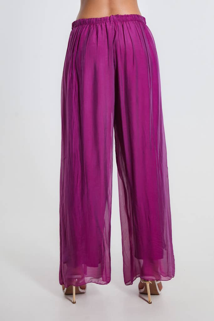 TINA Stephens Italy/Tees By Tina - Roxy Silk Straight Leg Pant (PL212)