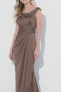 Cameron Blake Scoop Neck Evening Gown