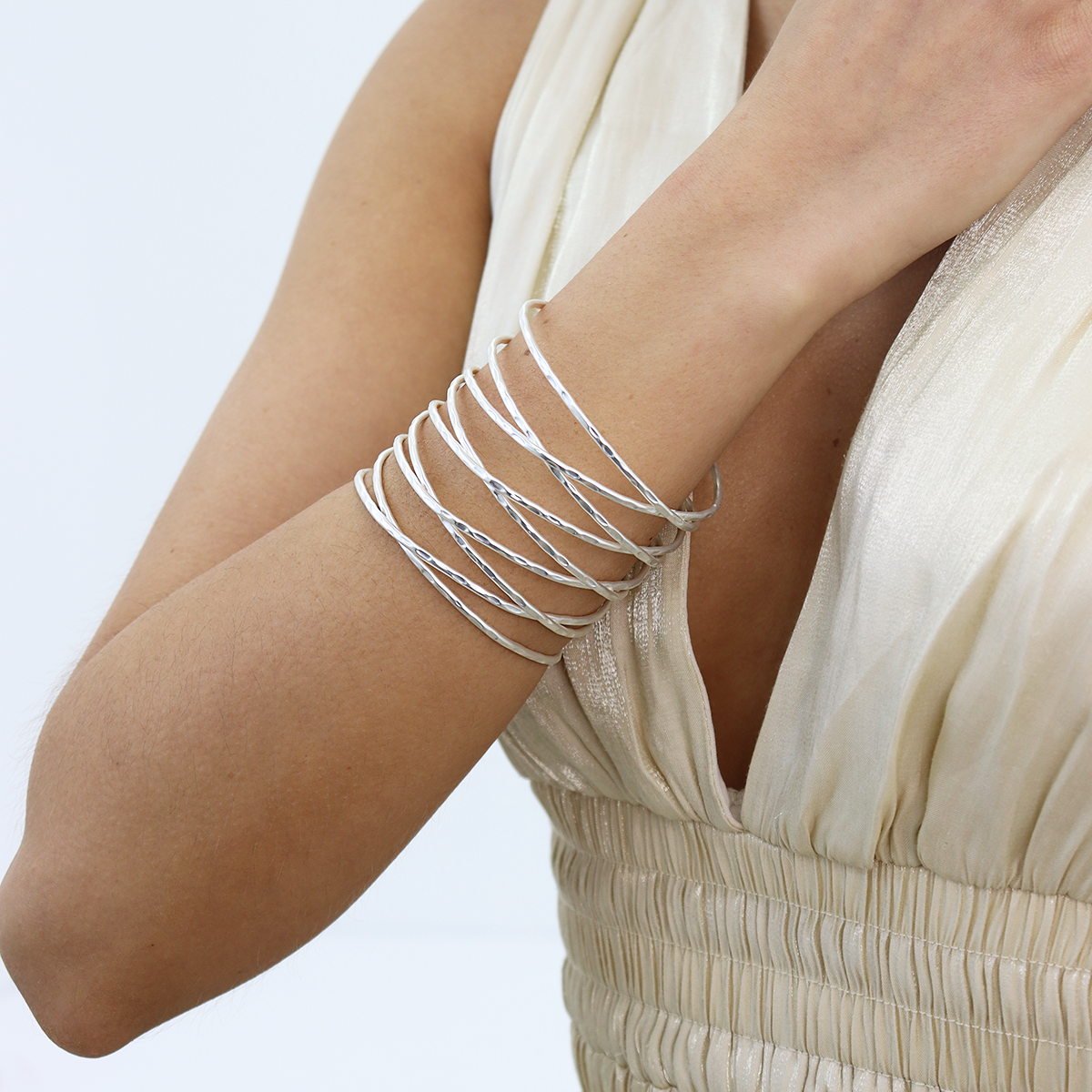 KARINE SULTAN - Wire Cuff - Statement Bracelet - 24K Gold Plated